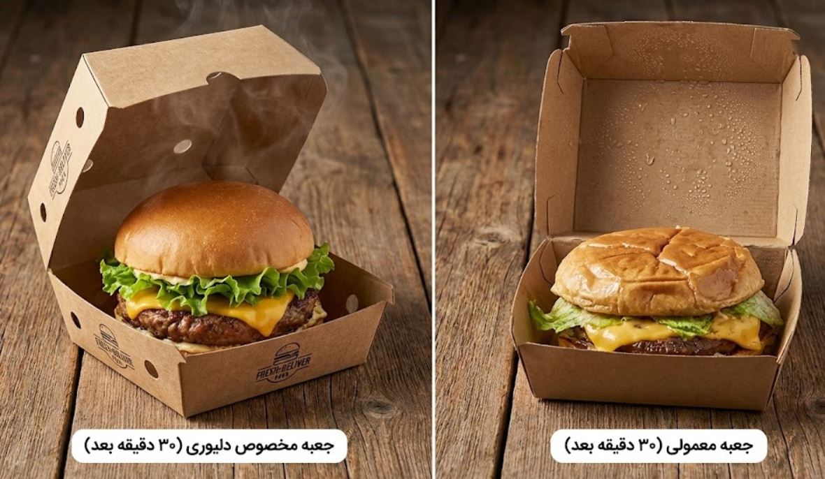 بهترین جعبه برگر برای دلیوری